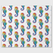 虹の多角形の木馬 ラッピングペーパー (フラット)