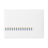 虹の多角形の木馬 ラップアラウンド宛名ラベル (正面)