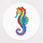 虹の多角形の木馬 ラベル (デザイン1)