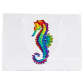 虹の多角形の木馬 ラージペーパーバッグ (裏面)