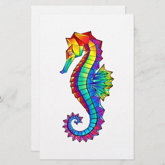 虹の多角形の木馬 便箋 (正面/裏面)