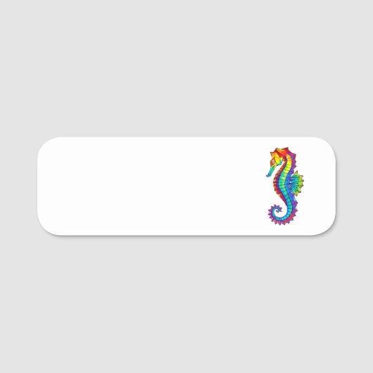 虹の多角形の木馬 名札 (正面)