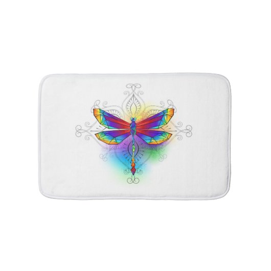 虹の多角形トンボ バスマット (正面)