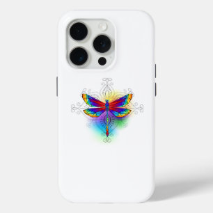 虹の多角形トンボ iPhone 15 PROケース