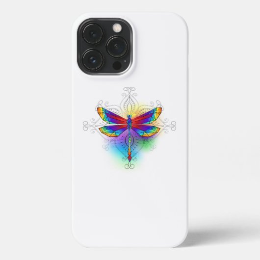虹の多角形トンボ iPhoneケース (裏面)