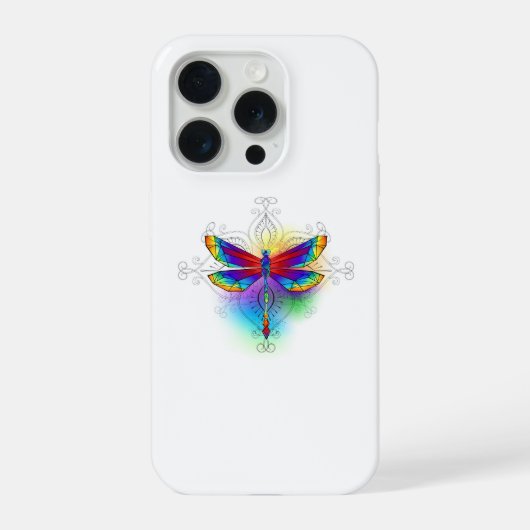 虹の多角形トンボ iPhoneケース (裏面)