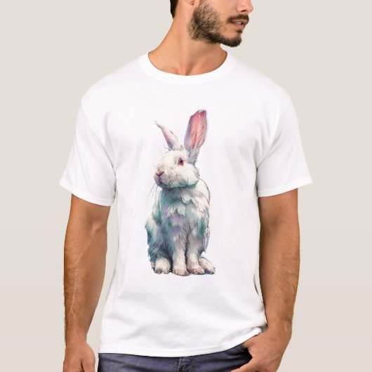 虹の夢見るプリズムのウサギの男たち Tシャツ (正面)