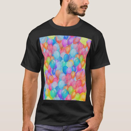 虹の夢:水彩バルーンアート Tシャツ (正面)