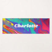 虹の大理石の渦巻き流体アートヨガマット ヨガマット (正面(横))