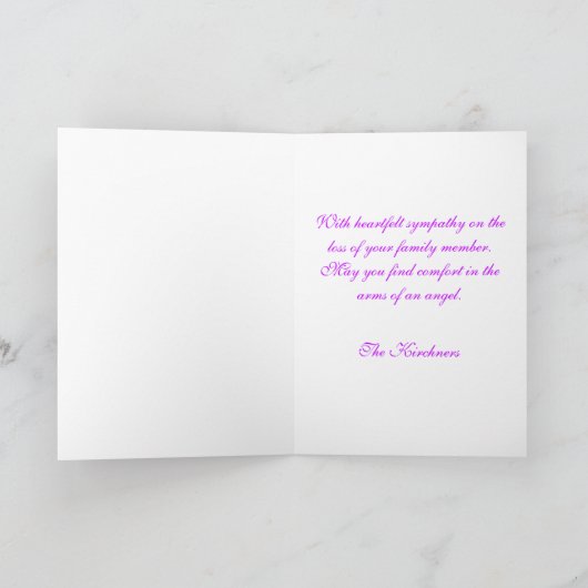 虹の天使の悔やみや弔慰 カード (内部)