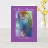 虹の天使の悔やみや弔慰 カード (黄色い花)