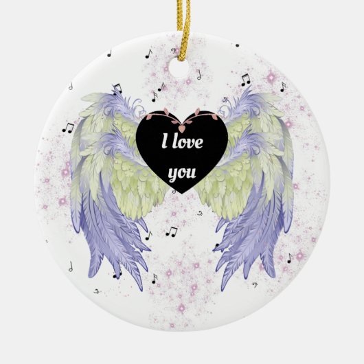 虹の天使の翼 セラミックオーナメント (正面)