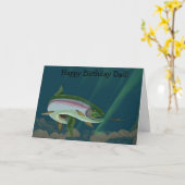 虹の天国のハッピーバースデーのパパ カード (黄色い花)