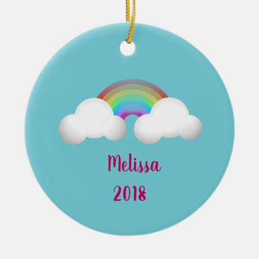虹の女の子のオーナメントに セラミックオーナメント (正面)