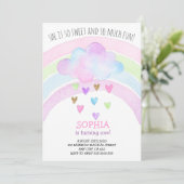 虹の女の子 誕生日 魔法のゴールドグリッター 招待状 (スタンド正面)