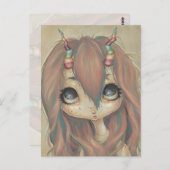 虹の妖精の女の子はがき大きな目 ポストカード (正面/裏面)