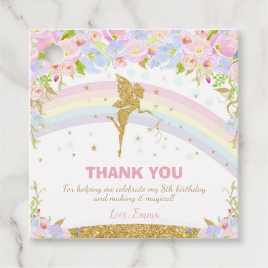 虹の妖精の誕生日パーティーありがとう フェイバータグ (正面)