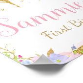 虹の妖精の誕生日パーティー歓迎サインポスター ポスター (角)