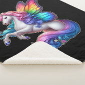 虹の威厳のある翼を持つユニコーン シェルパブランケット (3/4)