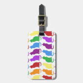 虹の子ネコの上品なデザイナー ラゲッジタグ (正面縦)