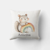 虹の子供部屋を持ったかわいいリスモダンル クッション (裏面)