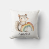 虹の子供部屋を持ったかわいいリスモダンル クッション (正面)