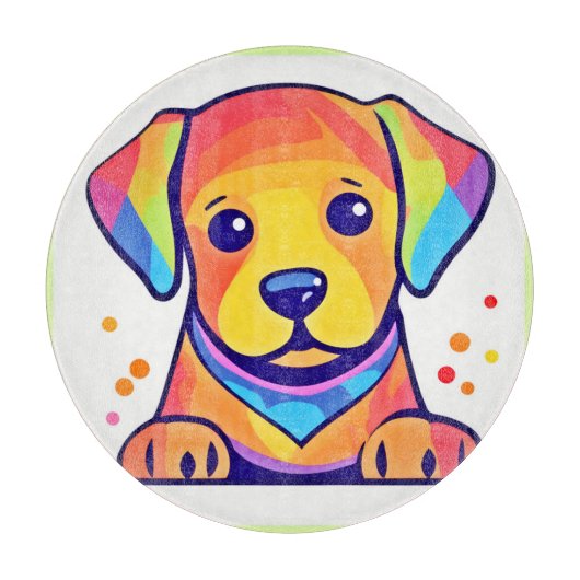 虹の子犬の愛 カッティングボード (正面)