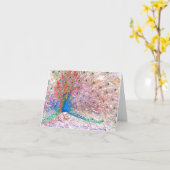 虹の孔雀のバースデー・カード カード (黄色い花)