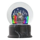 虹の宇宙の銀河系のヤギの宇宙飛行士 スノーグローブ (正面)