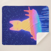 虹の宇宙船の素敵な猫 シェルパブランケット (正面(横))