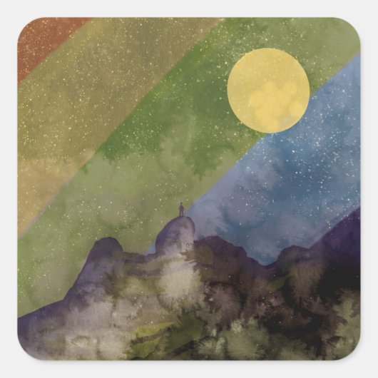 虹の宇宙 スクエアシール (正面)