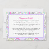 虹の少女の90年代誕生日パーティーの写真 招待状 (裏面)