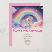 虹の少女 8歳の誕生日パーティー招待状 招待状 (正面/裏面)