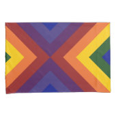 虹の山形の幾何学的パターン 枕カバー (正面右)