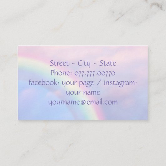 虹の希望 – パステル、名刺 名刺 (裏面)