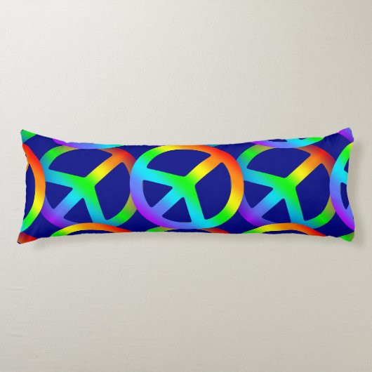 虹の平和のサイン ボディピロー (正面)