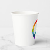 虹の平和のサイン 紙コップ (正面)