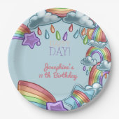 虹の幸せな日の誕生日パーティー ペーパープレート (正面)