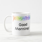 虹の幾何学的な三角形のパーソナライズされたマグカップ コーヒーマグカップ (左)