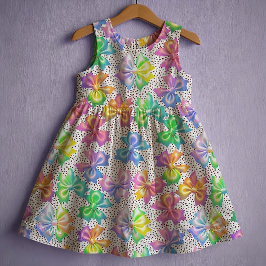 虹の弓と水玉模様 ファブリック