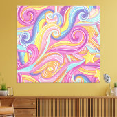 虹の彗星：魔法の夢の空。 キャンバスプリント (インサイチュ (リビング))