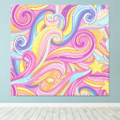 虹の彗星：魔法の夢の空。 キャンバスプリント (インサイチュ (ウッドフロア))