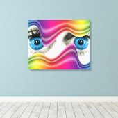 虹の後ろからピーク キャンバスプリント (インサイチュ (ウッドフロア))