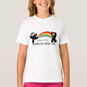 虹の忍者の蹴り Tシャツ