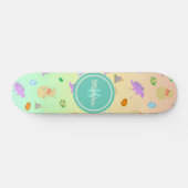 『虹の恐カラフル竜の卵の子たち』 スケートボード (横)