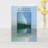 虹の悔やみや弔慰、宗教スペイン語 カード (黄色い花)