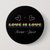 虹の愛は愛 LGBTQ バッジ (正面)