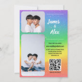 虹の愛 - ゲイ ウェディング フォト 招待状 (裏面)