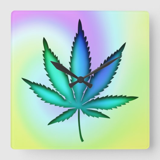 虹の愛  スクエア壁時計 (正面)