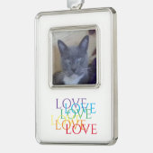 虹の愛 縦フレーム写真オーナメント シルバープレートフレームオーナメント (左)